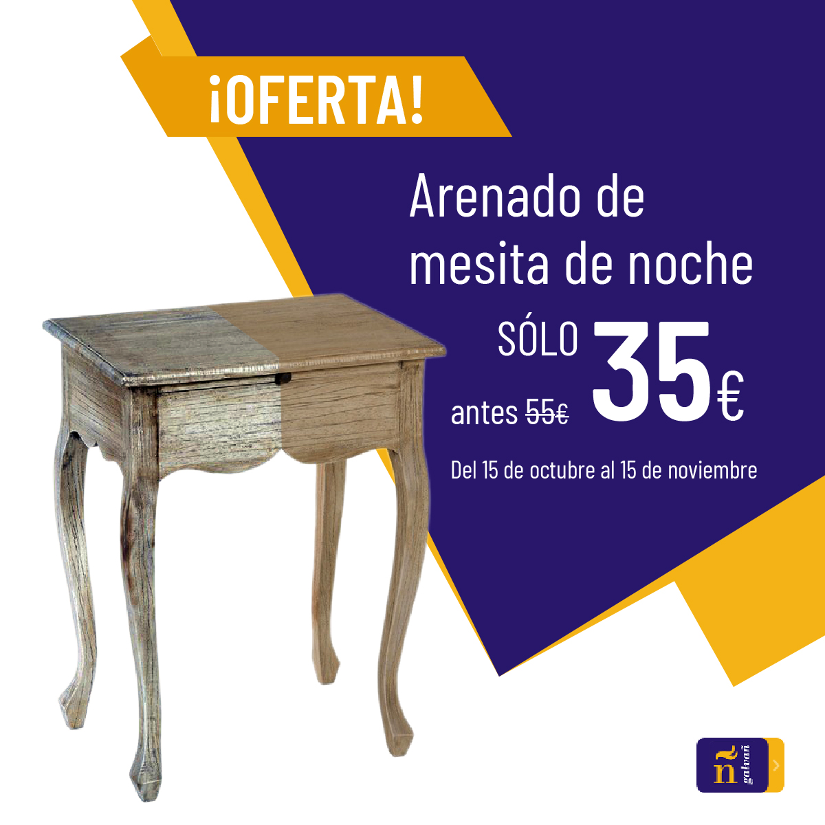 OFERTA: Arenado de mesita de noche por sólo 35 euros